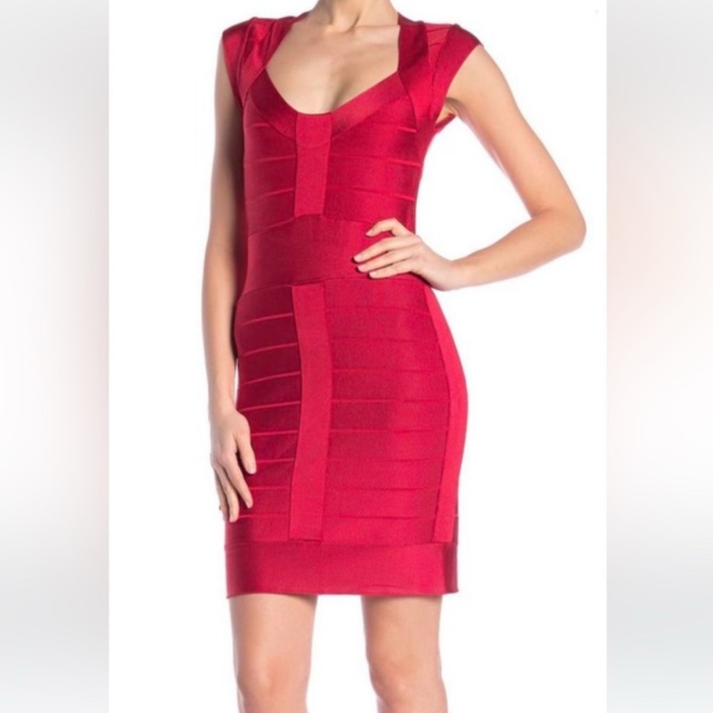 French Connection Red Bandage Dress